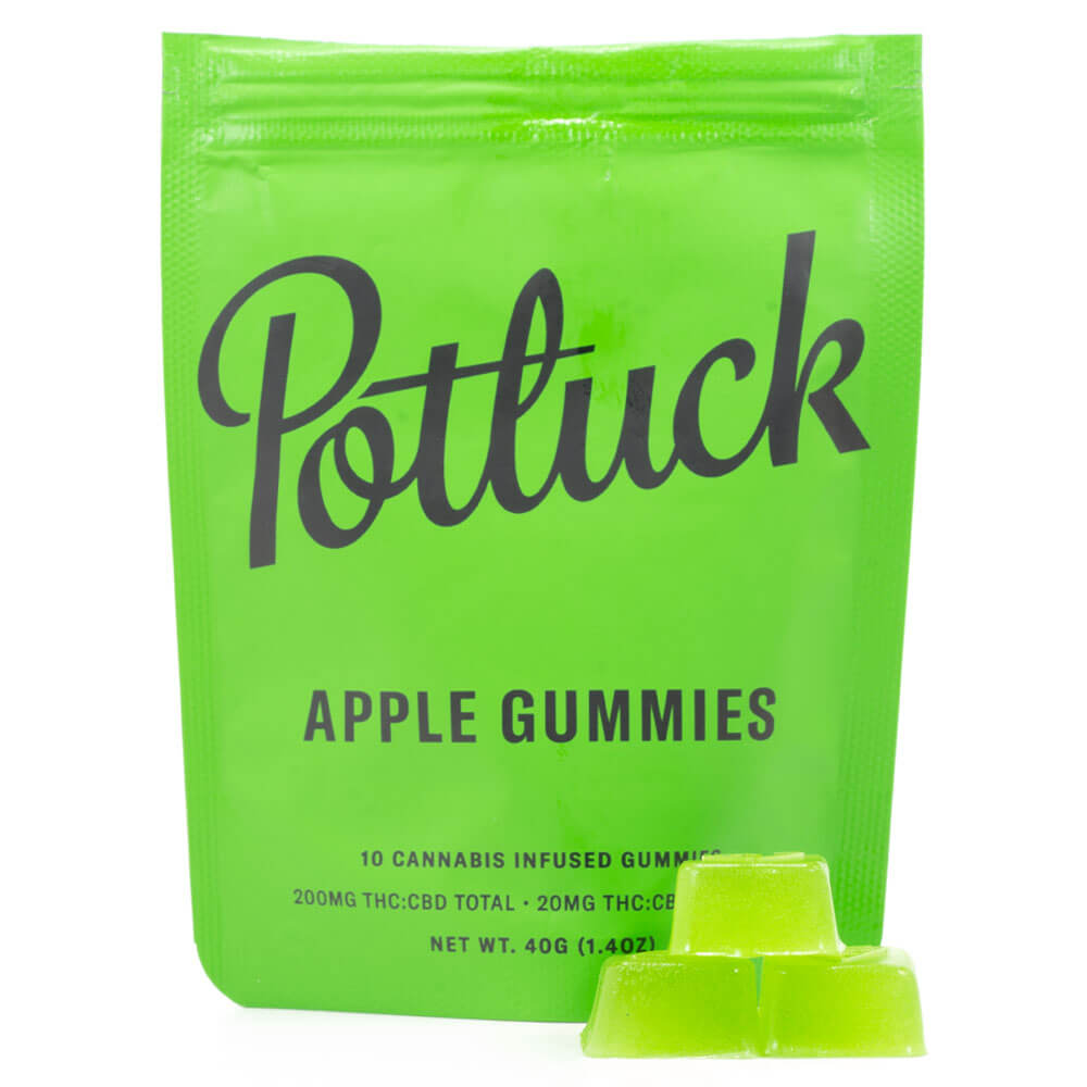 Potluck-200MG-1to1-Apple-Gummies 200mg 1:1 Gummies (Potluck)